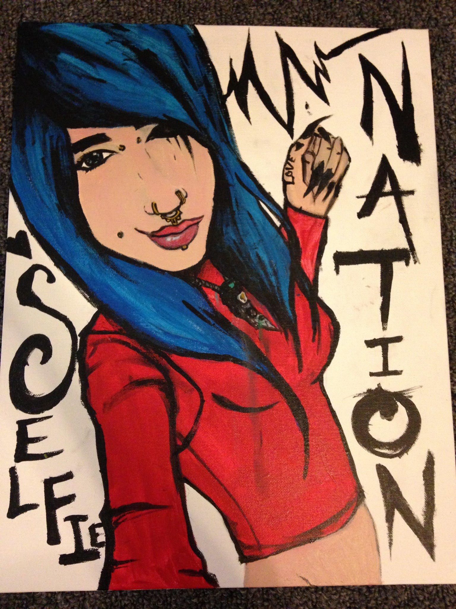 Selfie Nation (Acrylic Painting. Original.)