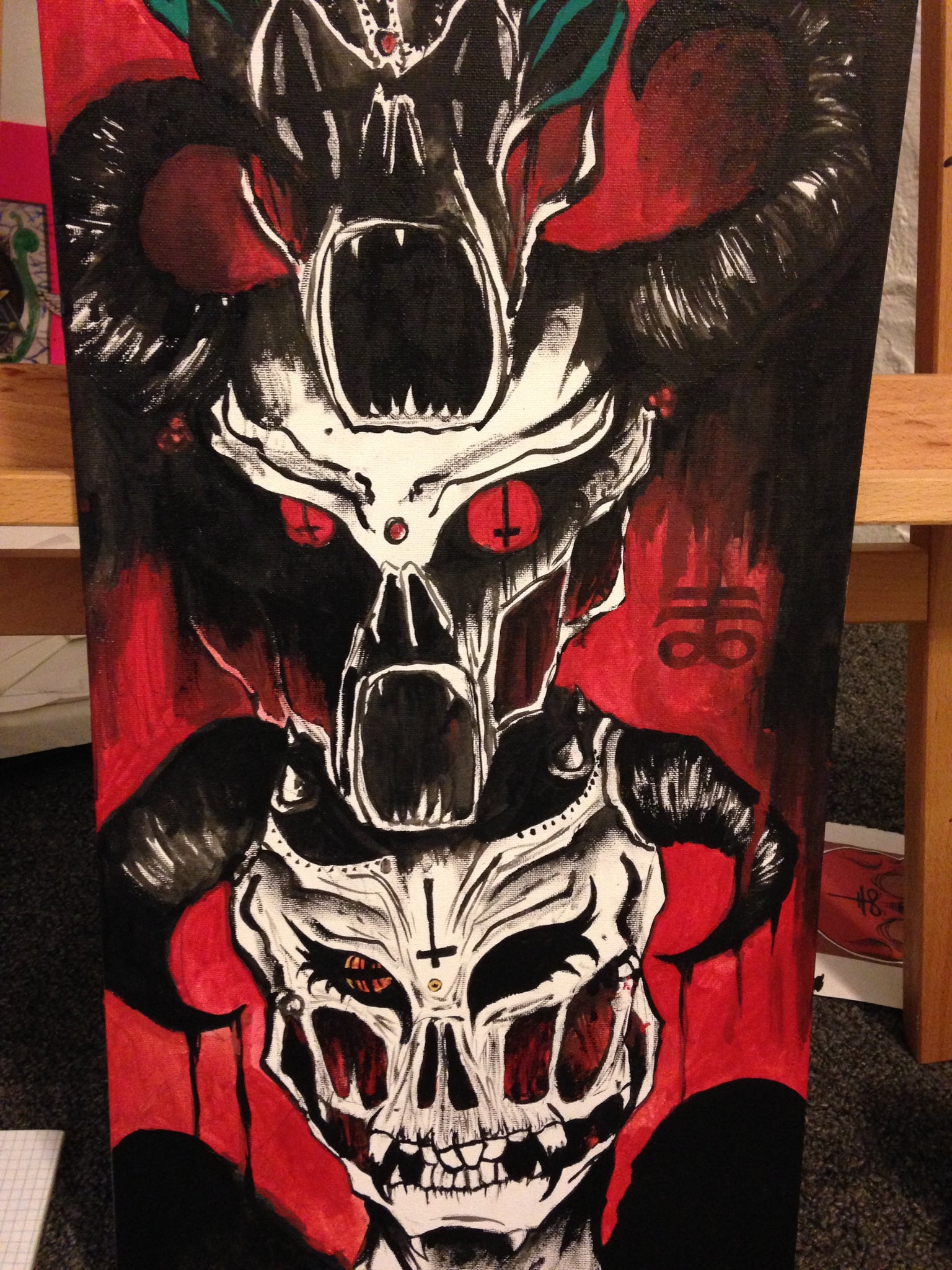 Satanic Trinity (Acrylic Painting. Original.)